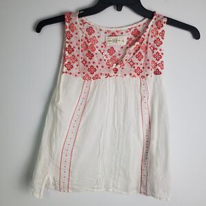 Abercrombie & Fitch Embroidered Peasant Tank Top Size Large